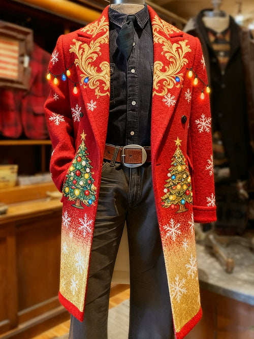 Men's Vintage Christmas Party Tweed Coat