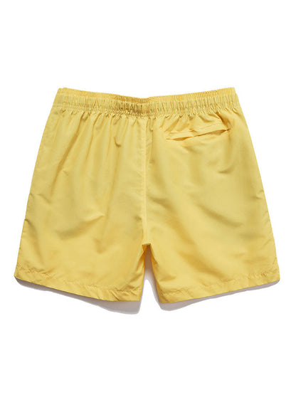 Mustache Badge Drawstring Swim Shorts