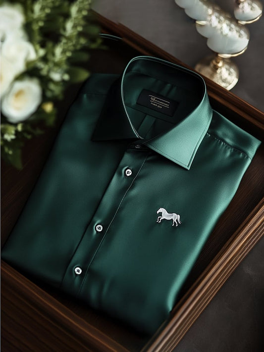 Men's Satin Luxe Long Sleeve Button Down Shirt