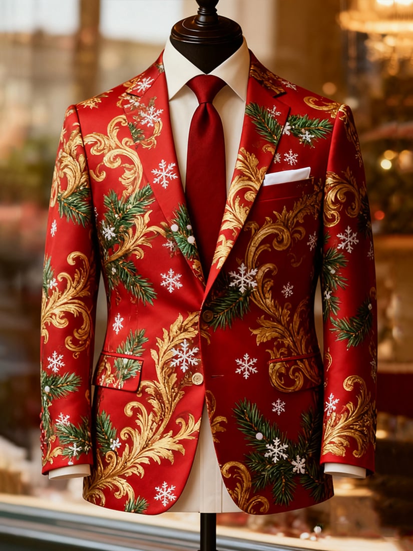 Men's Business Casual Christmas Suit Outerwear