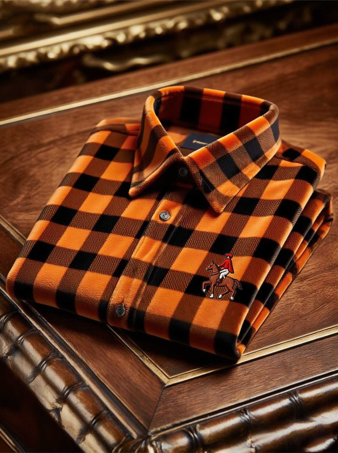 Men's Velvet Logo Casual Long Sleeve Shirt