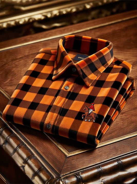 Men's Velvet Logo Casual Long Sleeve Shirt