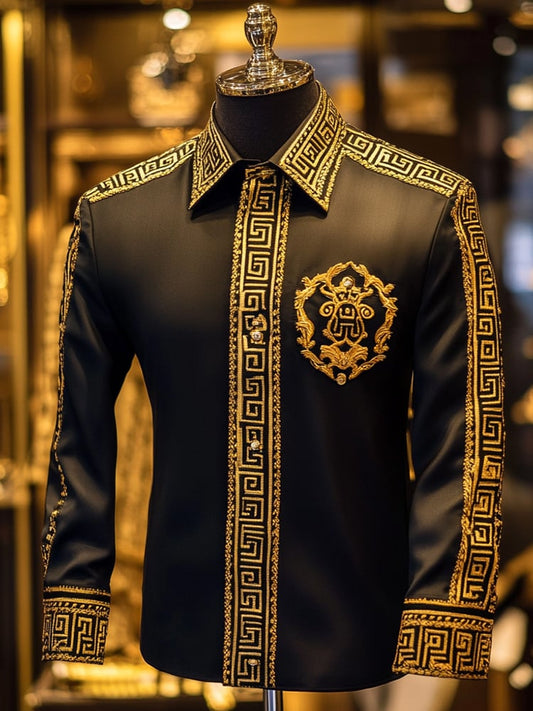 Men's Satin Luxe Long Sleeve Button Down Shirt