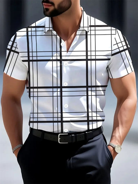 Men's Casual Business Geometric Shirt