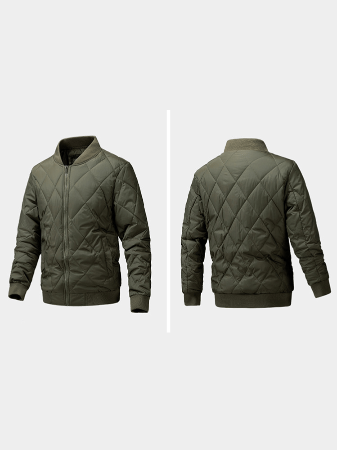 Men's Retro Diamond Pleated Cotton Casual Cotton Jacket