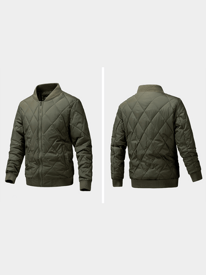 Men's Retro Diamond Pleated Cotton Casual Cotton Jacket