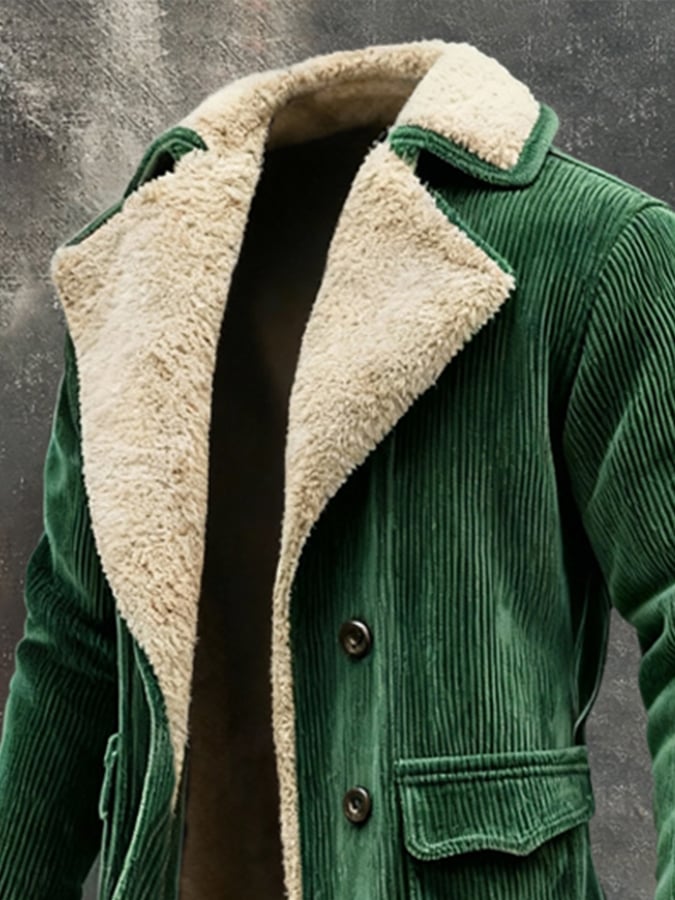 Men's Retro Warm Corduroy Outdoor Christmas Jacket