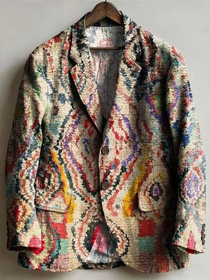 Men's Vintage Bohe Floral Print Casual Blazer