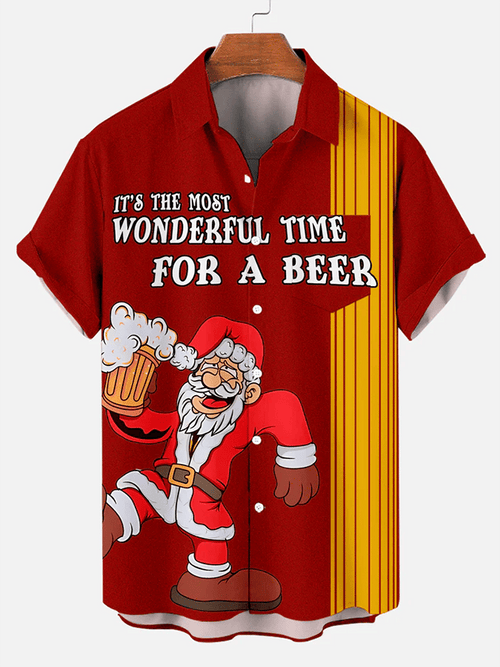 Men's Stylish Casual Christmas Printed Shirt