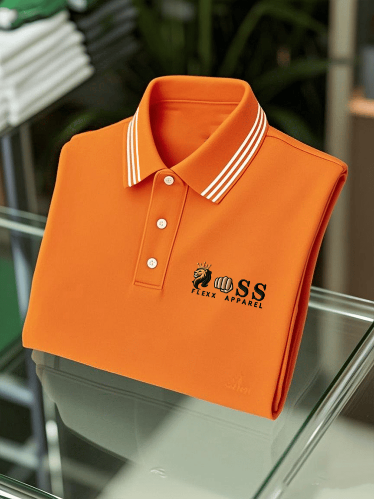 Men's Business Casual Printed Short Sleeve Polo Shirt