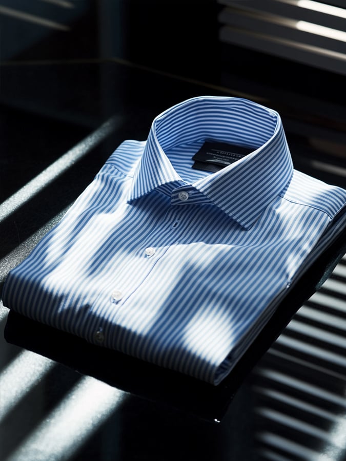 Men's Striped Linen Lapel Short-Sleeved Shirt