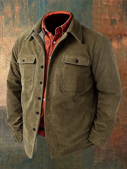Men's Vintage Western Corduroy Shirt