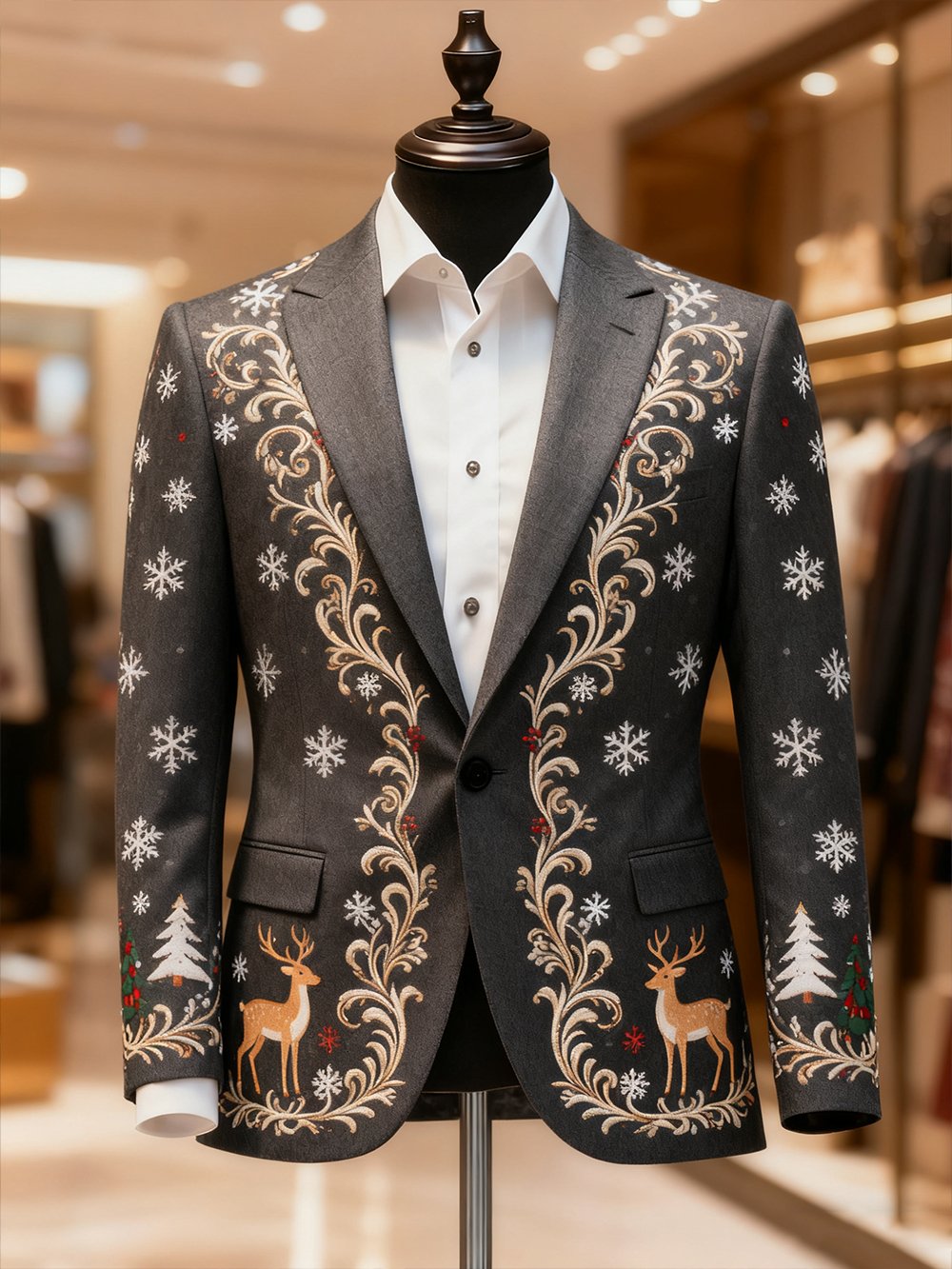 Men's Business Casual Christmas Suit Outerwear