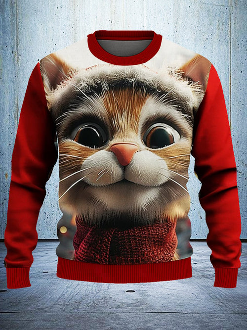 Funny Christmas Cat Ugly Sweatshirt