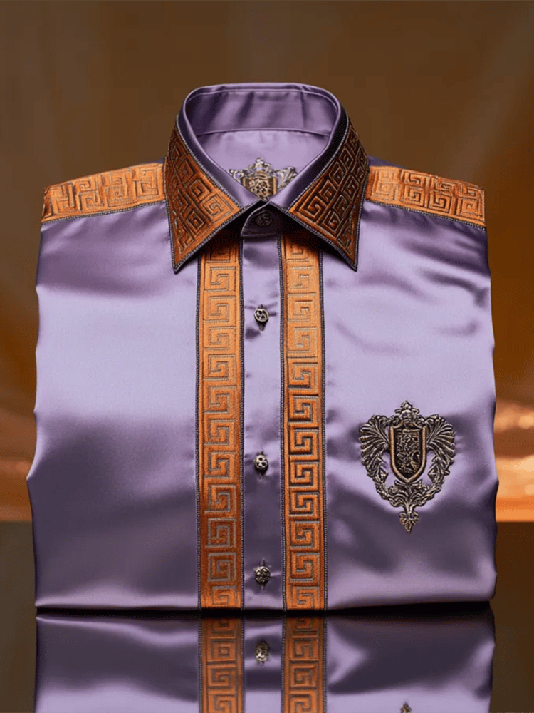 Men's Satin Luxe Long Sleeve Button Down Shirt