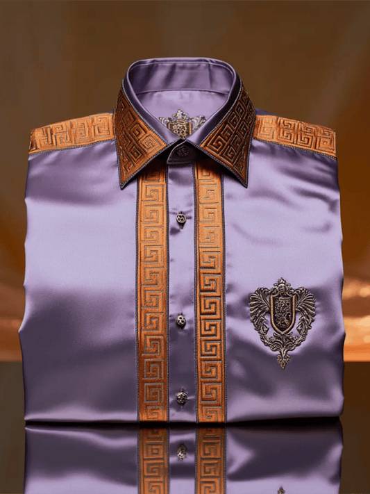 Men's Satin Luxe Long Sleeve Button Down Shirt