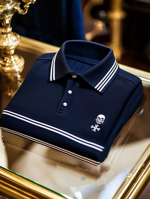 Men's Business Casual Button Short Sleeve Polo Shirt