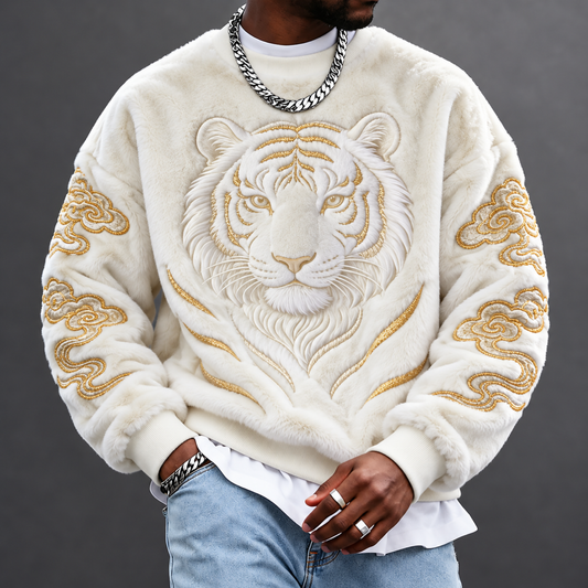 Men's Lion-Print Crewneck Sweatshirt