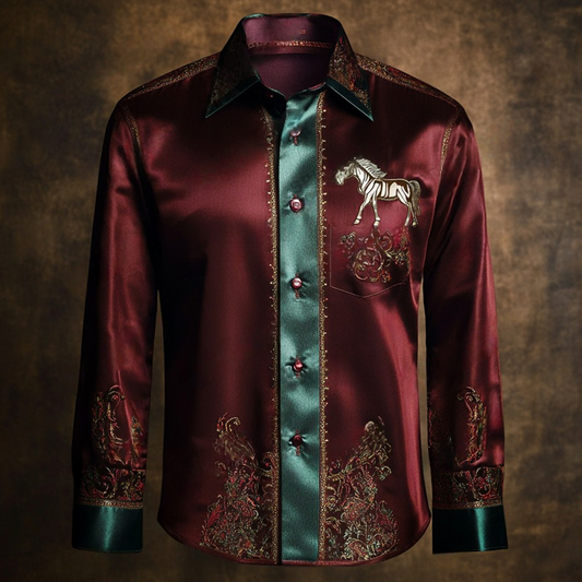 Luxury Business Leisure Long Sleeve Shirt with High Elastic Comfort Anti-Wrinkle Style