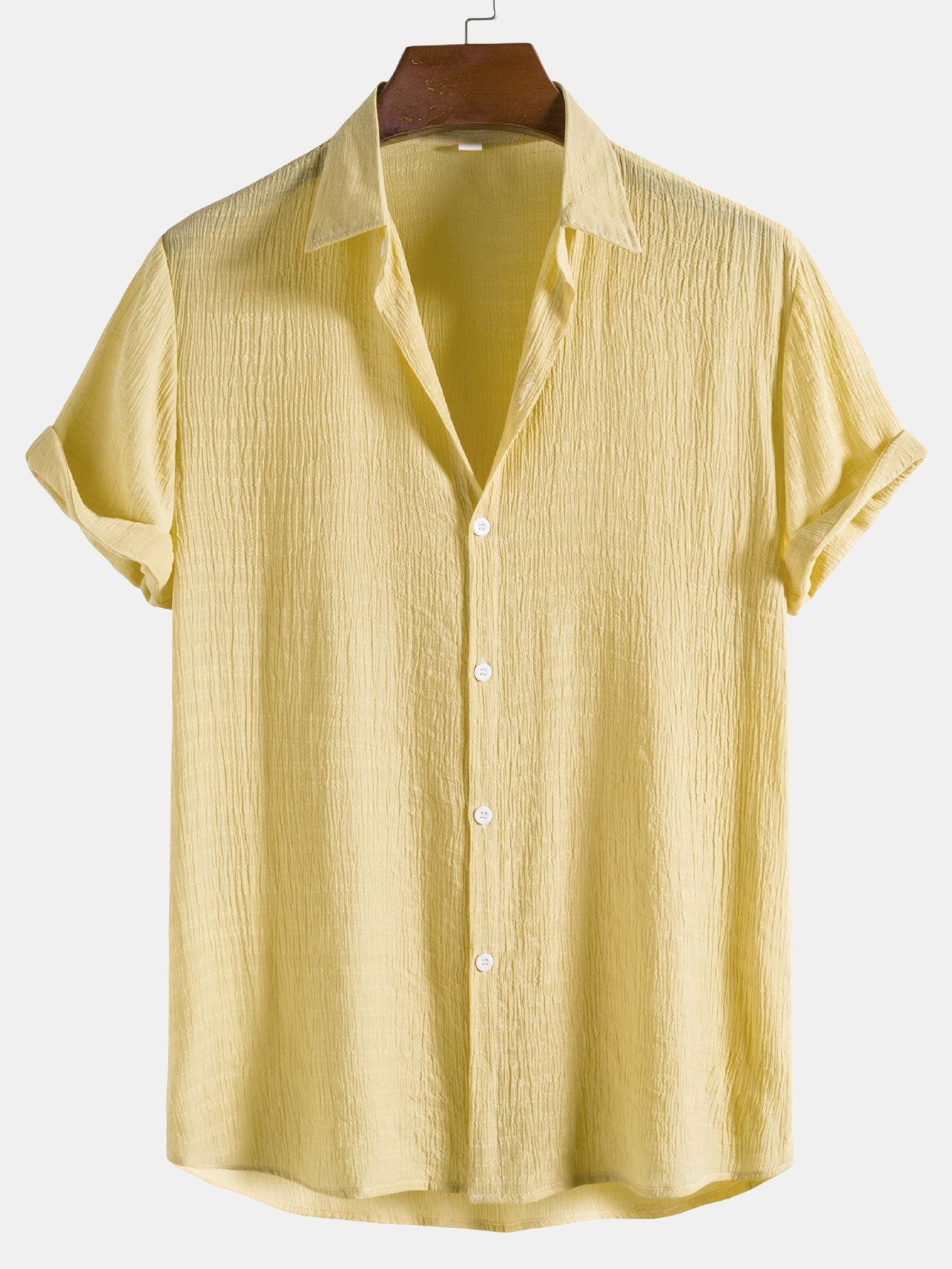 Textured Fabric Short Sleeve Shirt