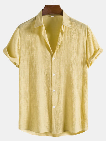 Textured Fabric Short Sleeve Shirt
