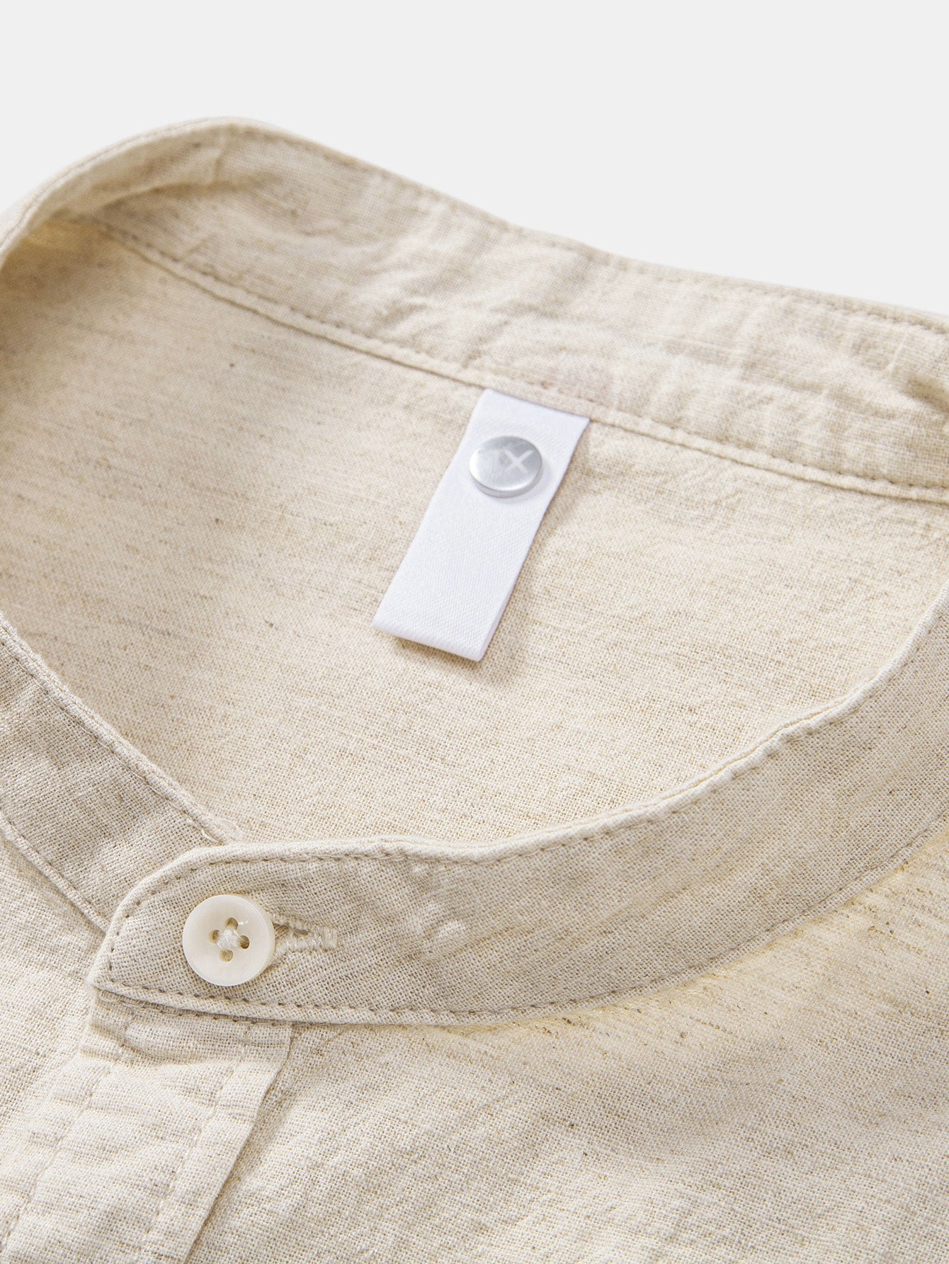 Stand Collar Linen Shirt