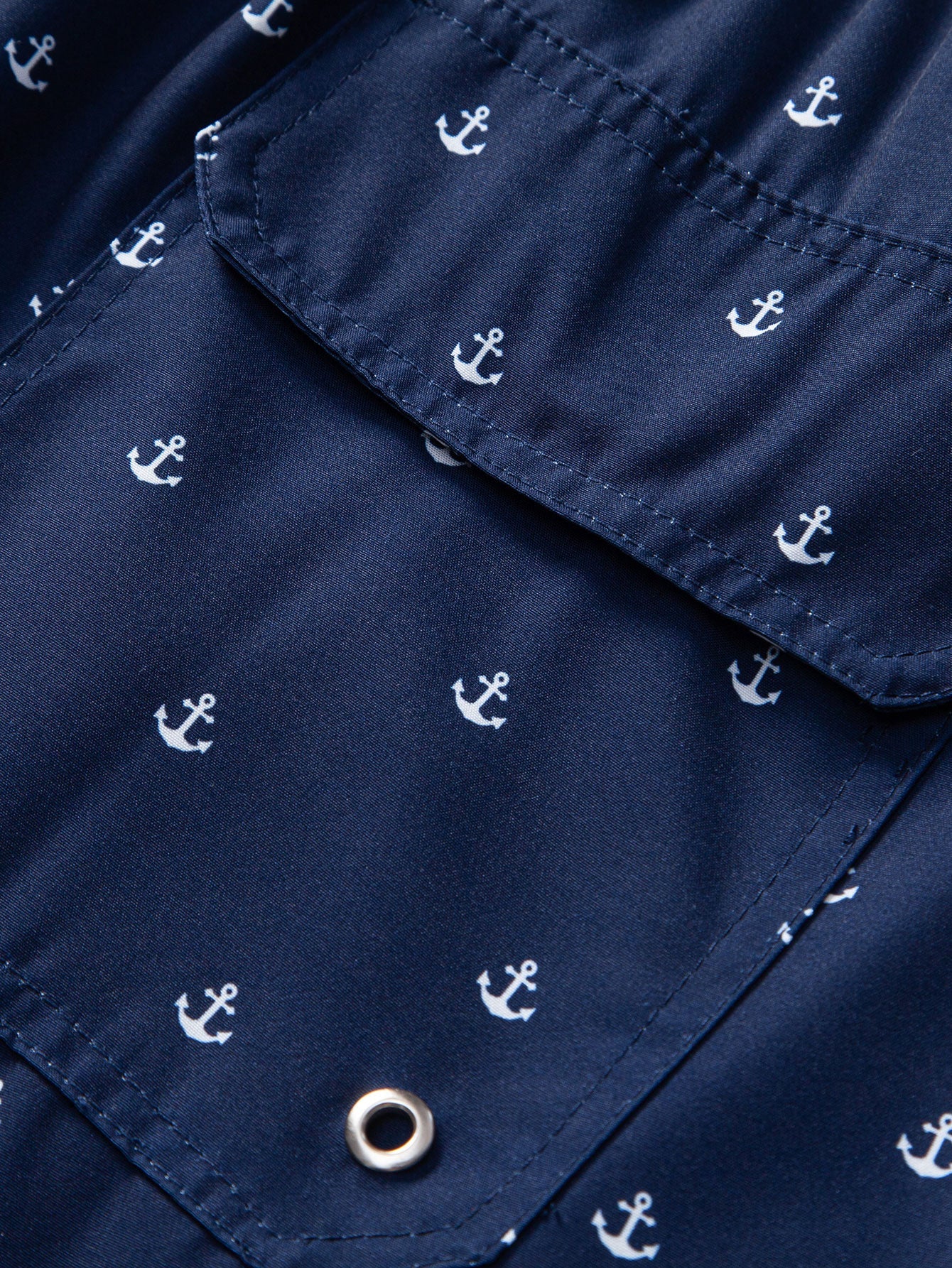 Anchor Print Drawstring Swim Shorts