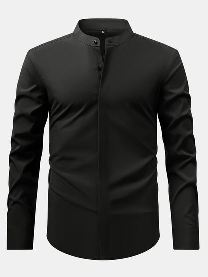 3 Pieces Non-Iron Hidden Placket Stand Collar Dress Shirt