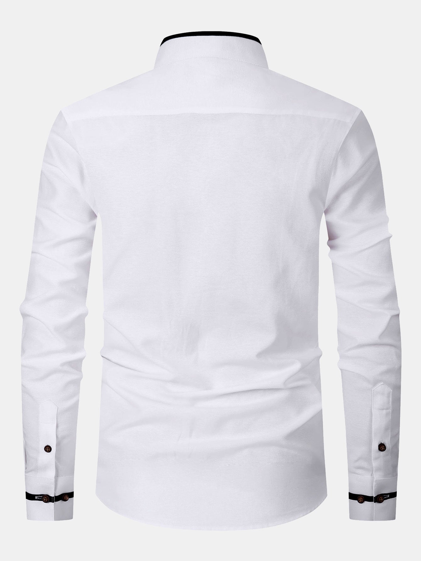 Long Sleeve Contrast Stand Collar Shirt