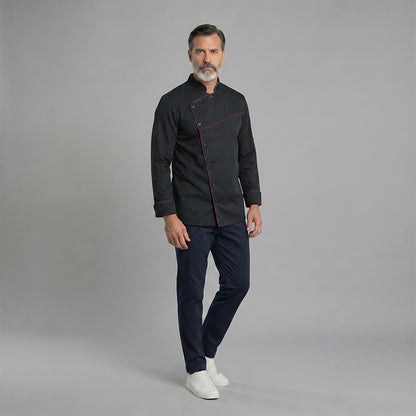 Men's Loose-Fit Long-Sleeve Multi-Button Dress Shirt