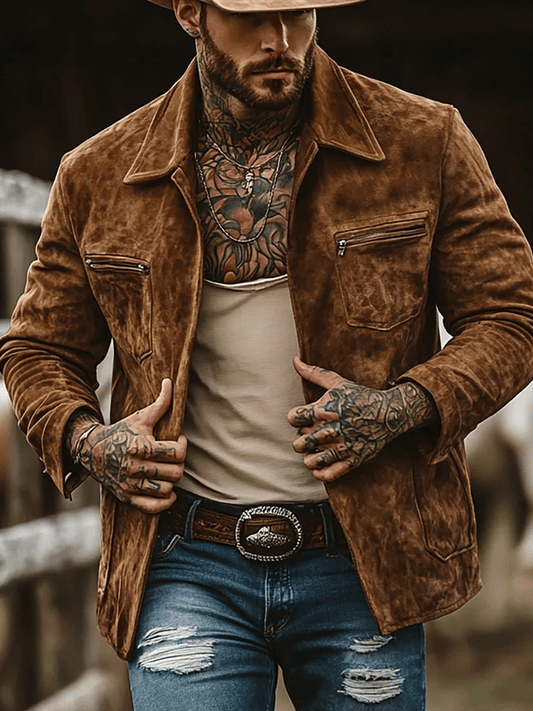 Men's Outdoor Vintage Sports Pocket Jacket