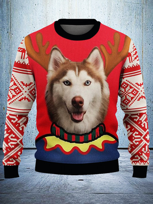 Ugly Christmas Dog Head Sweatshirt