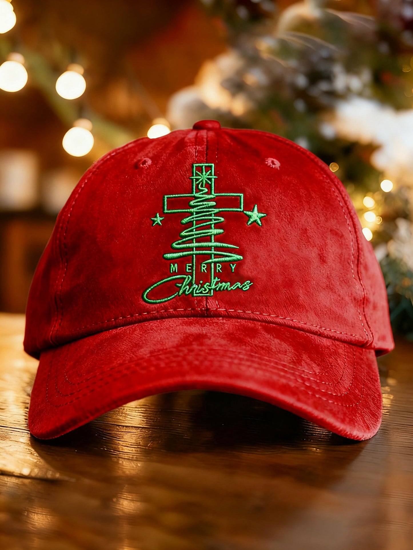 Unisex Washed Cotton Christmas Print Hat