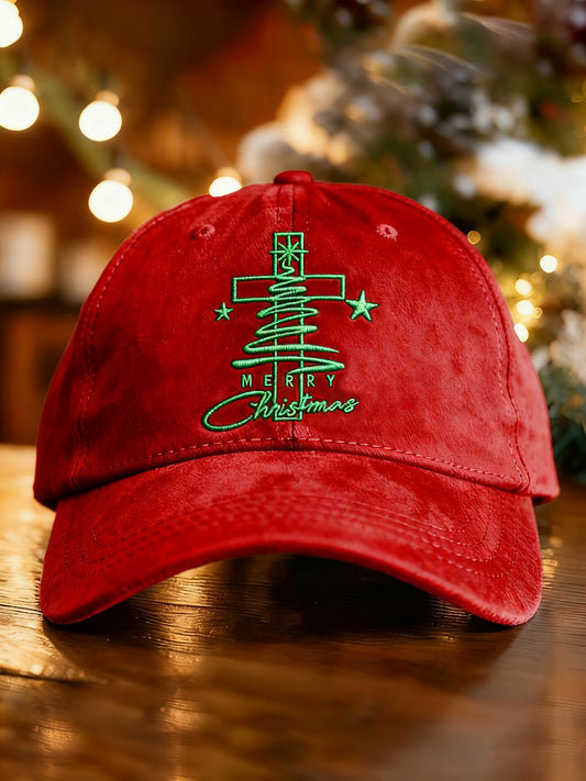 Unisex Washed Cotton Christmas Print Hat