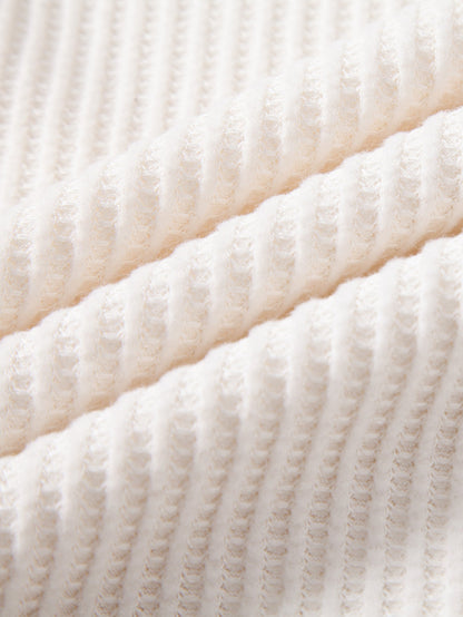 Contrast Knit Waffle Johnny Collar Polo