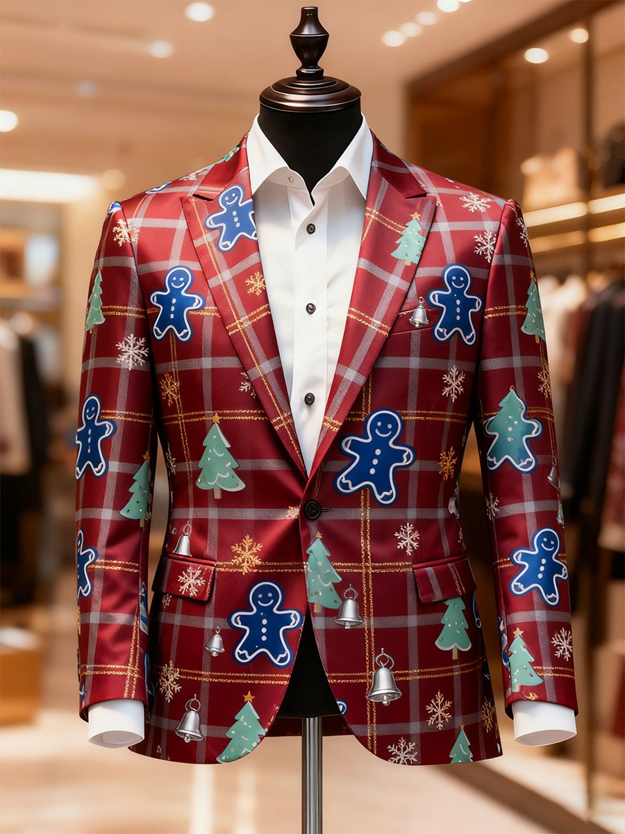 Men's Business Casual Christmas Suit Outerwear