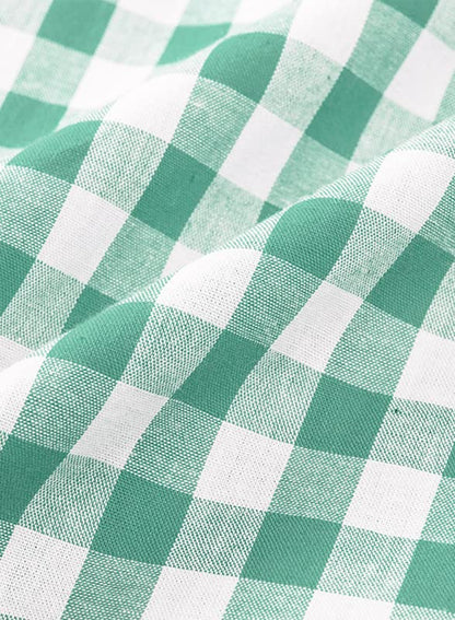 JMIERR Mens Casual Button Down Shirts Short Sleeve 100% Cotton Plaid Shirts for Men