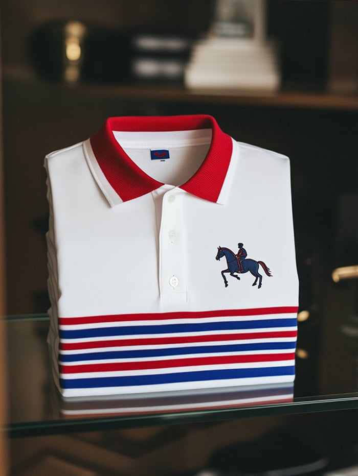 Men's Classic Business Logo Button Short Sleeve Polo Shirt