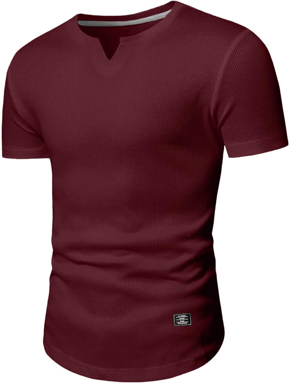 JMIERR Mens Muscle Slim T Shirt V-Neck Longline Henley Shirt Gym Workout Athletic Tee Shirts