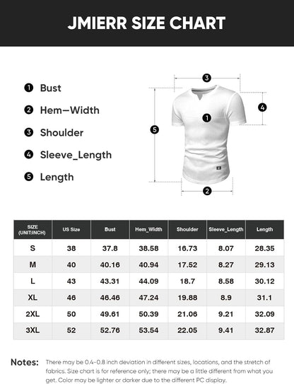 JMIERR Mens Muscle Slim T Shirt V-Neck Longline Henley Shirt Gym Workout Athletic Tee Shirts