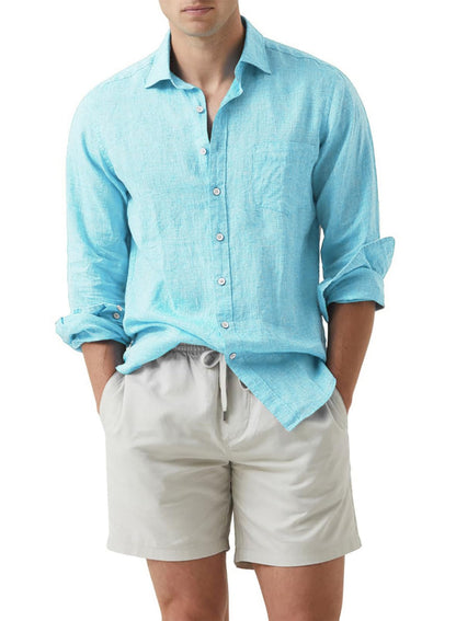 JMIERR Men's Cotton Linen Casual Stylish Button Down Shirt Long Sleeve Dress Shirts
