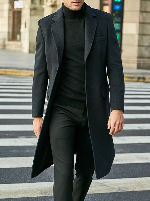 Men'S Commuter Button Design Coat