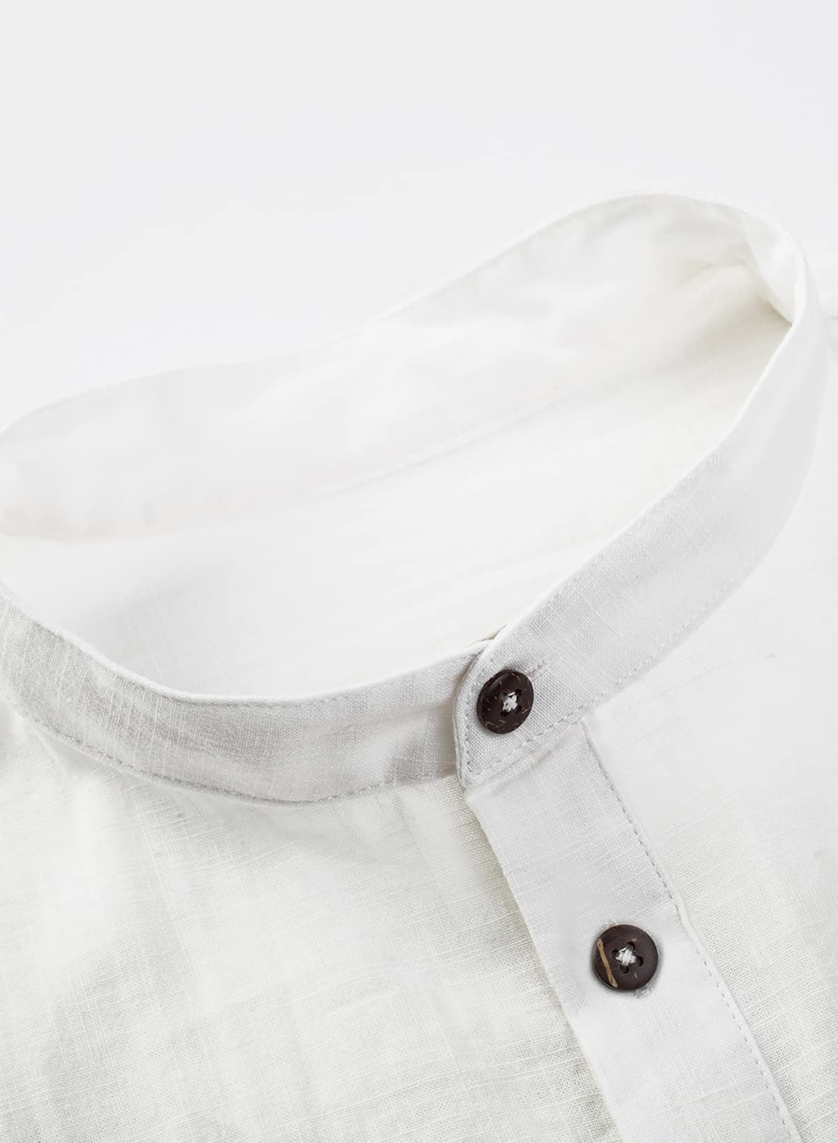 JMIERR Mens Cotton Linen Henley Shirt Casual Button Down Short Sleeve Tropical Shirts Summer Beach T Shirts