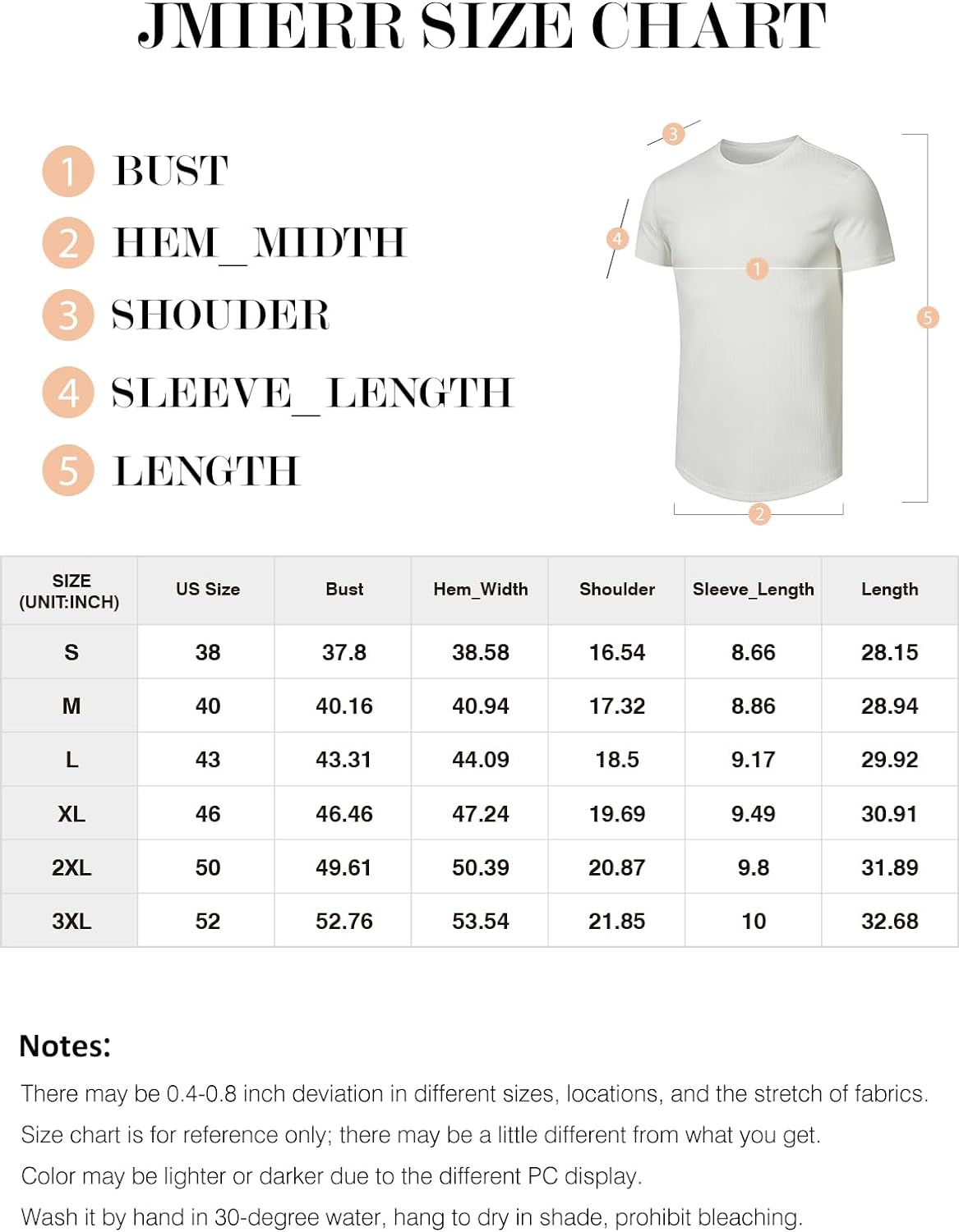 JMIERR Men's Muscle T Shirt Crewneck Short Sleeve Slim Fit Longline Ribbed Knit Stretch Workout Tee Shirts
