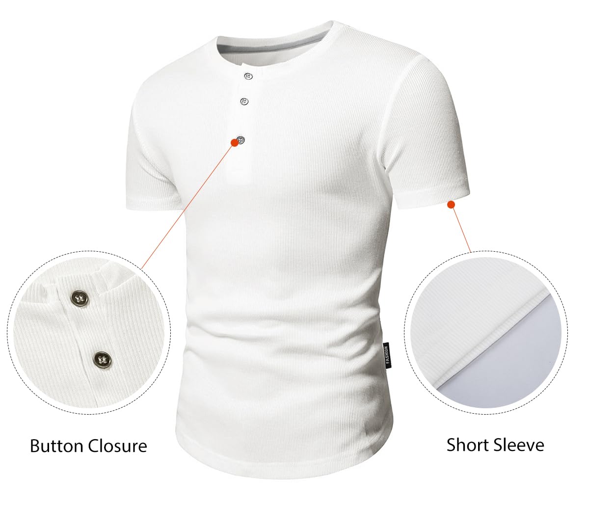 JMIERR Mens Muscle Slim Henley Shirts Crewneck Longline T-Shirt Tees with Button
