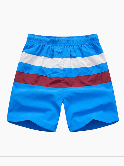 Man Colorblock Spliced Swim Shorts