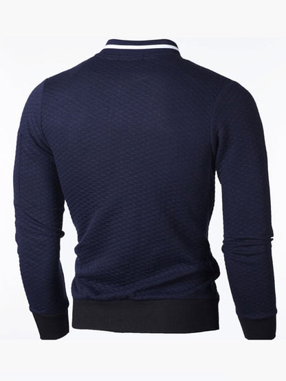 Men'S Casual Plaid Cardigan Sweatshirt