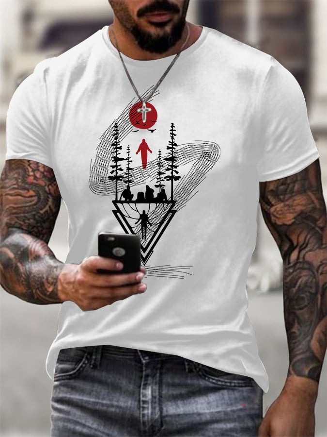 Men's Casual Printed Short-Sleeve T-Shirt