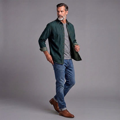 Casual Denim Shirt Jacket For Men
