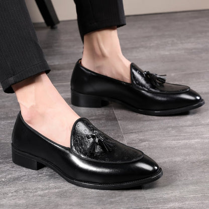 Men'S British Casual Pointed Tassel Loafers